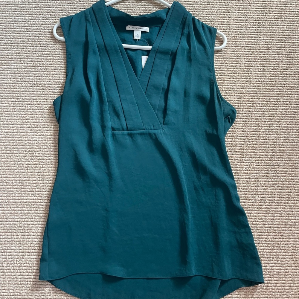 Banana Republic Teal V-Neck Blouse